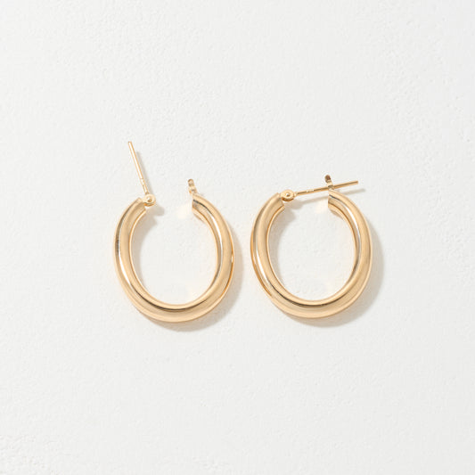 K18 オーバル フープピアス(大)