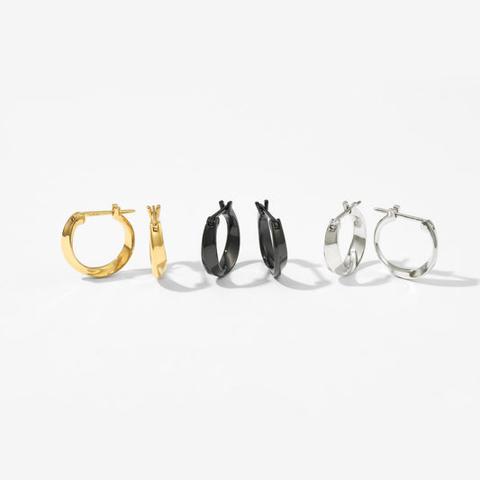 SV925 地金 フープピアス(10-W/Y/B)