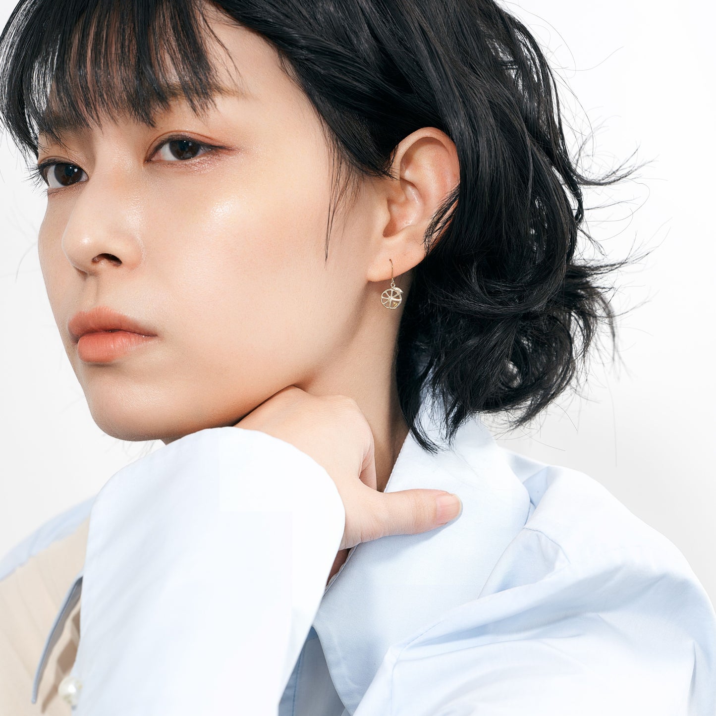 K10 オレンジモチーフ フックピアス