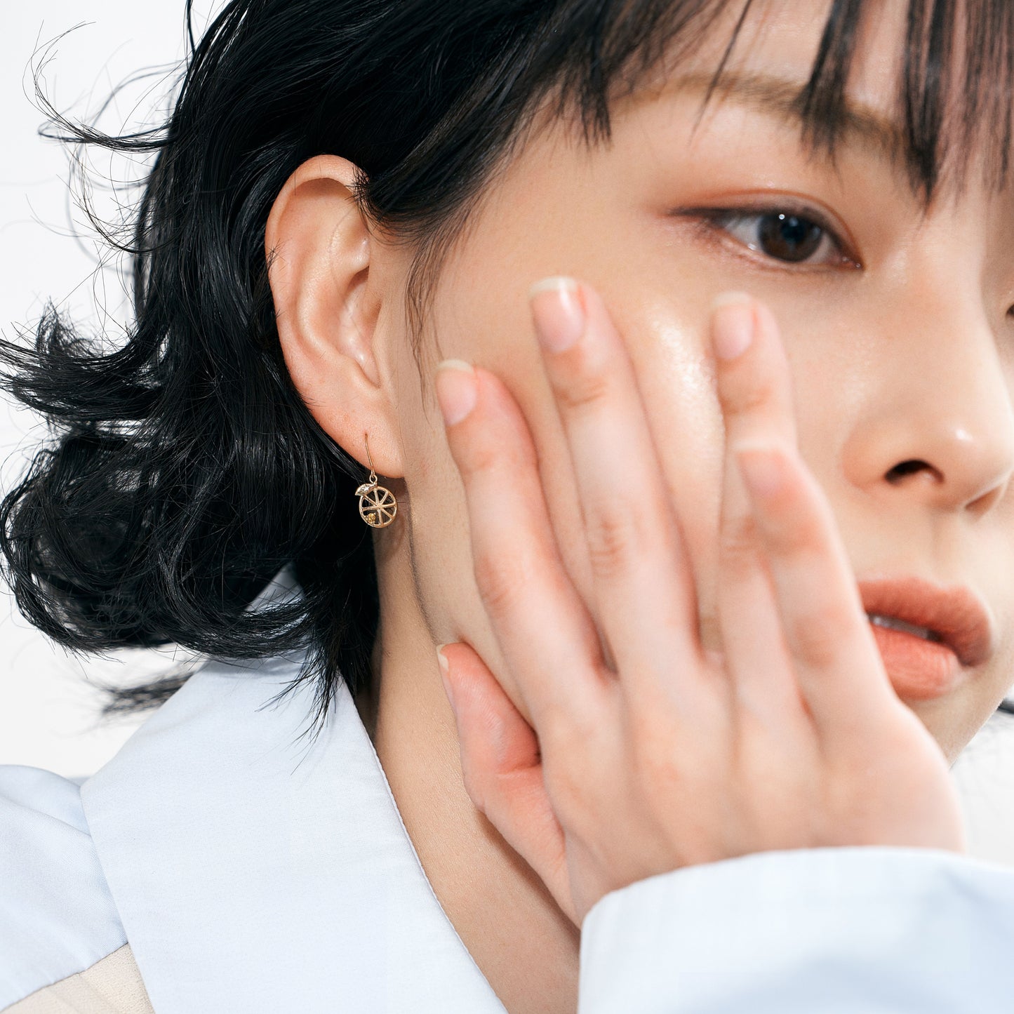 K10 オレンジモチーフ フックピアス