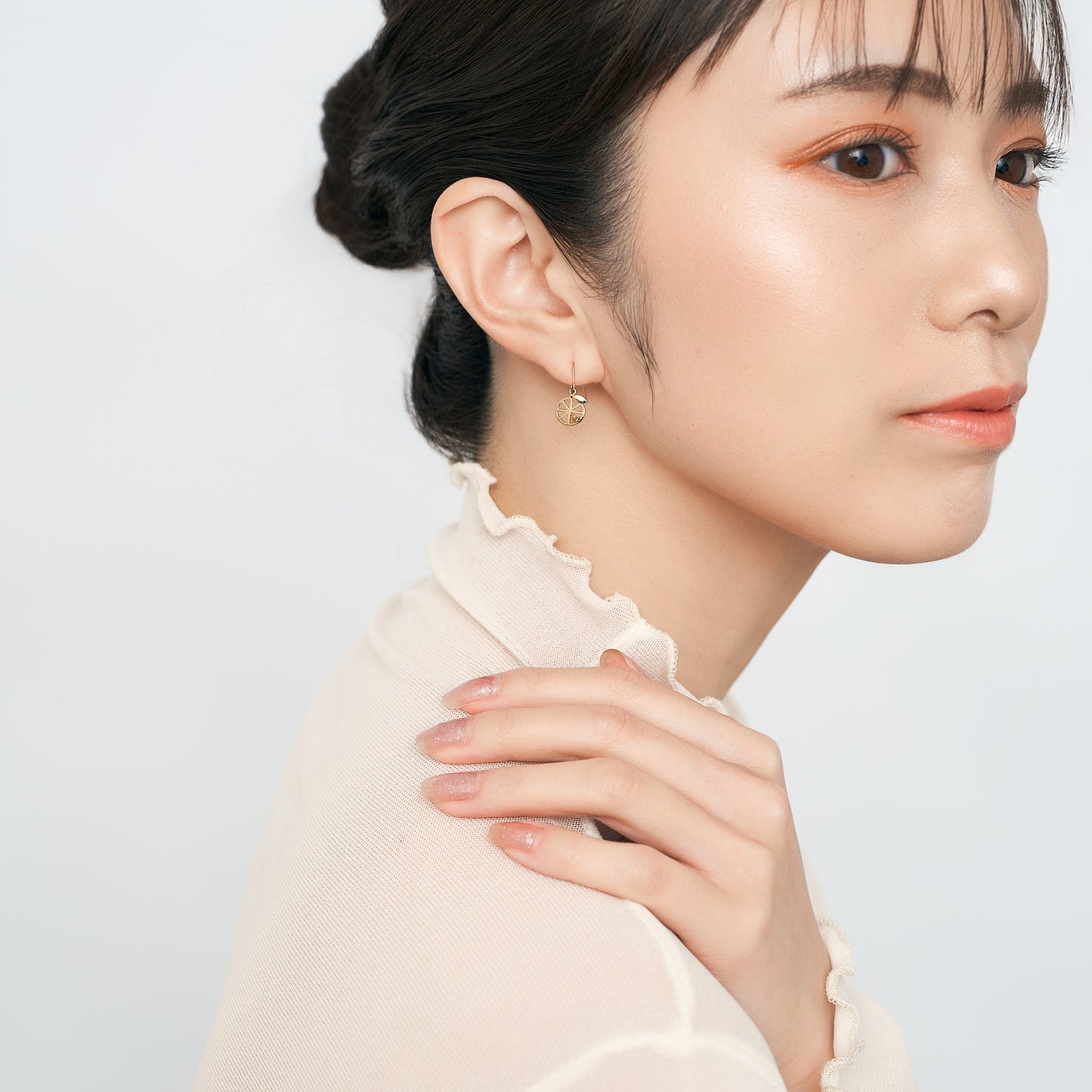 K10 オレンジモチーフ フックピアス