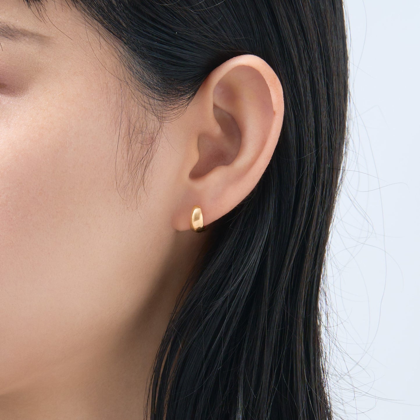 K18 月甲 フープピアス(10×5)
