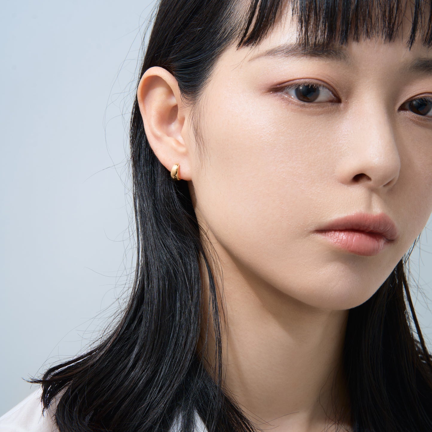 K18 月甲 フープピアス(10×5)