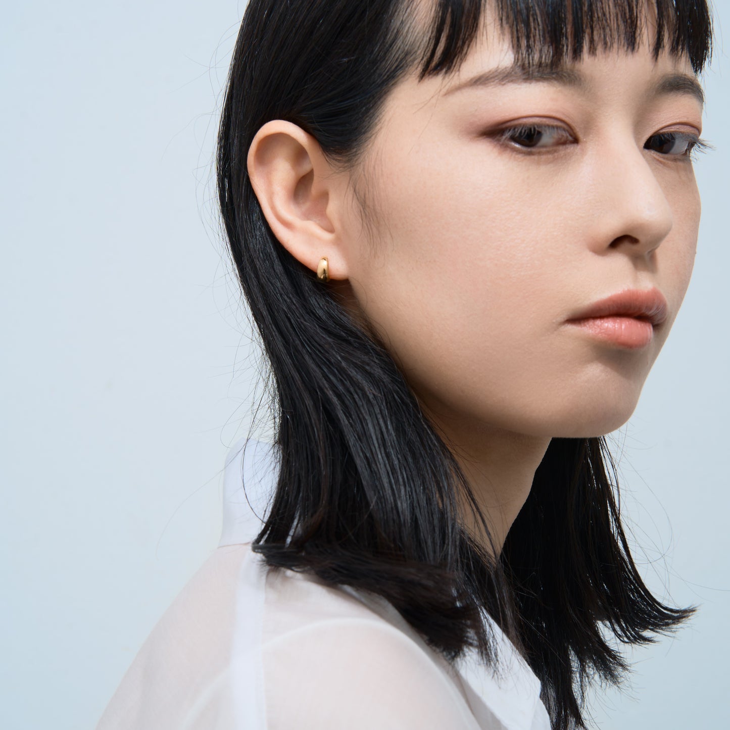 K18 月甲 フープピアス(10×5)
