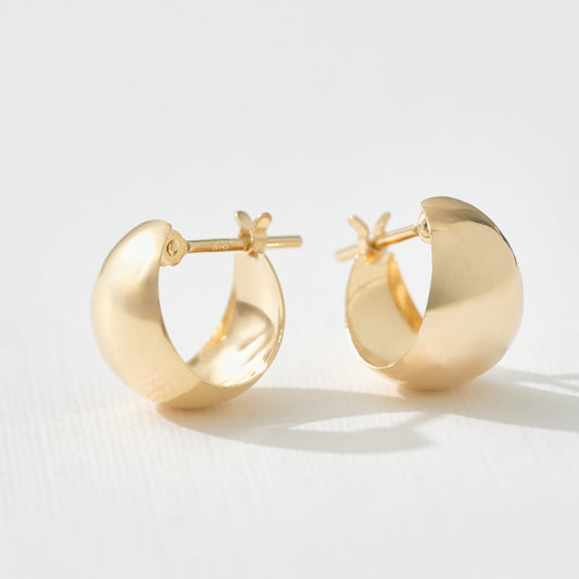 K18 月甲 フープピアス(10×7)