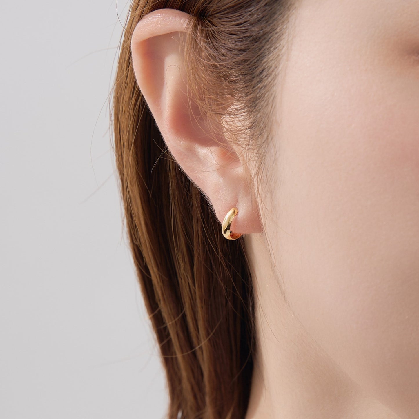 【片耳】K18 月甲 フープピアス(10×3)