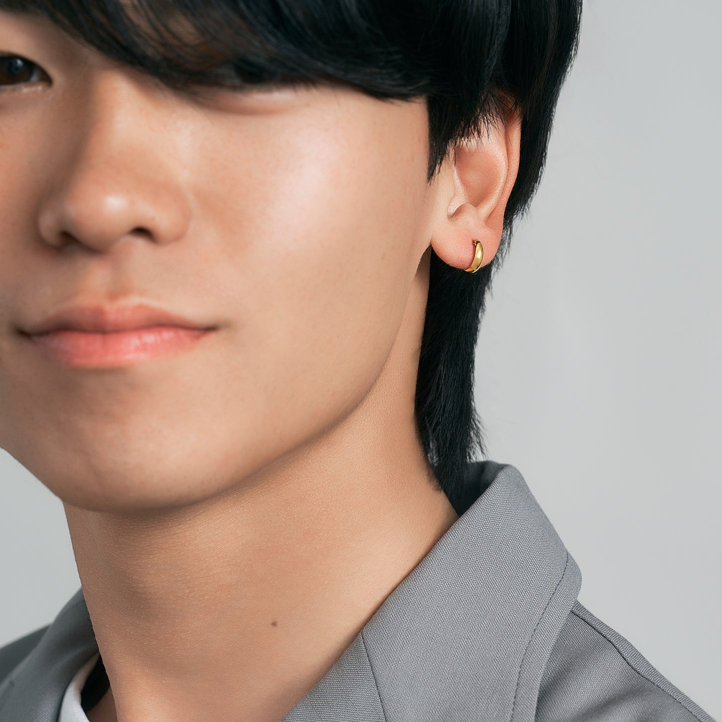 K18 月甲 フープピアス(10×3)