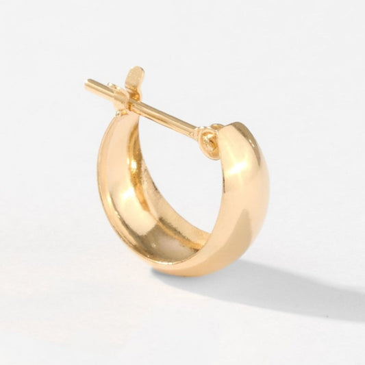 【片耳】K18 月甲 フープピアス(10×5)