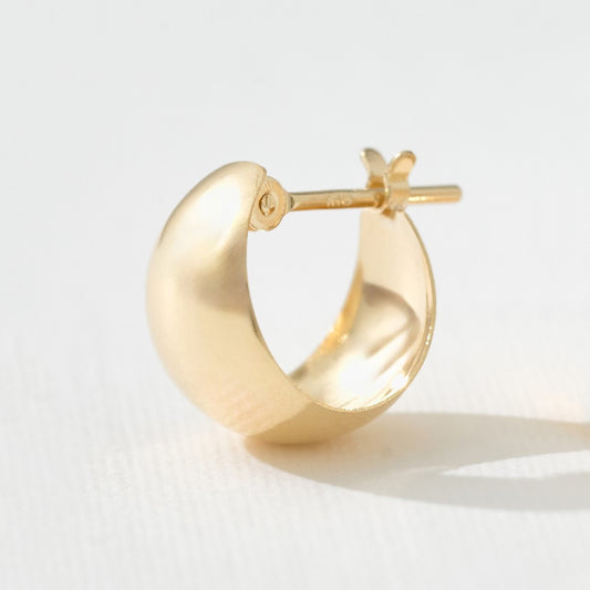 【片耳】K18 月甲 フープピアス(10×7)