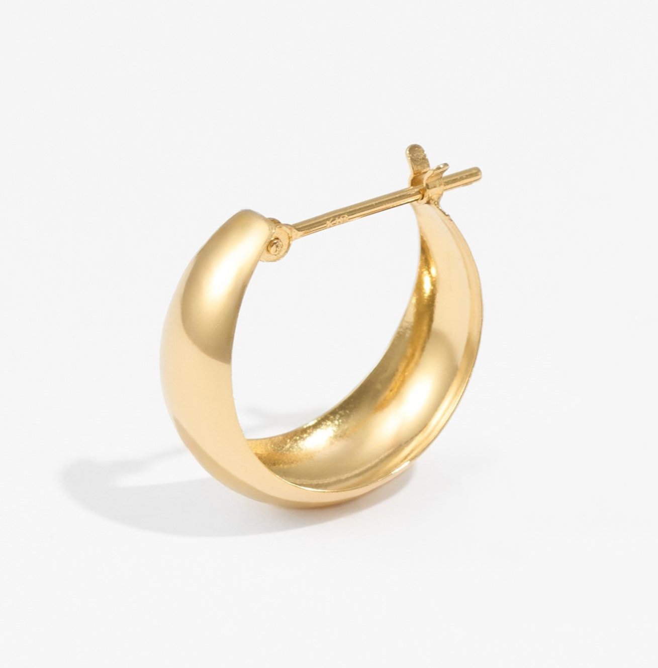 【片耳】K18 月甲 フープピアス(15×7)