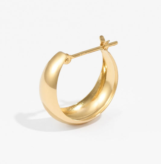 【片耳】K18 月甲 フープピアス(15×7)