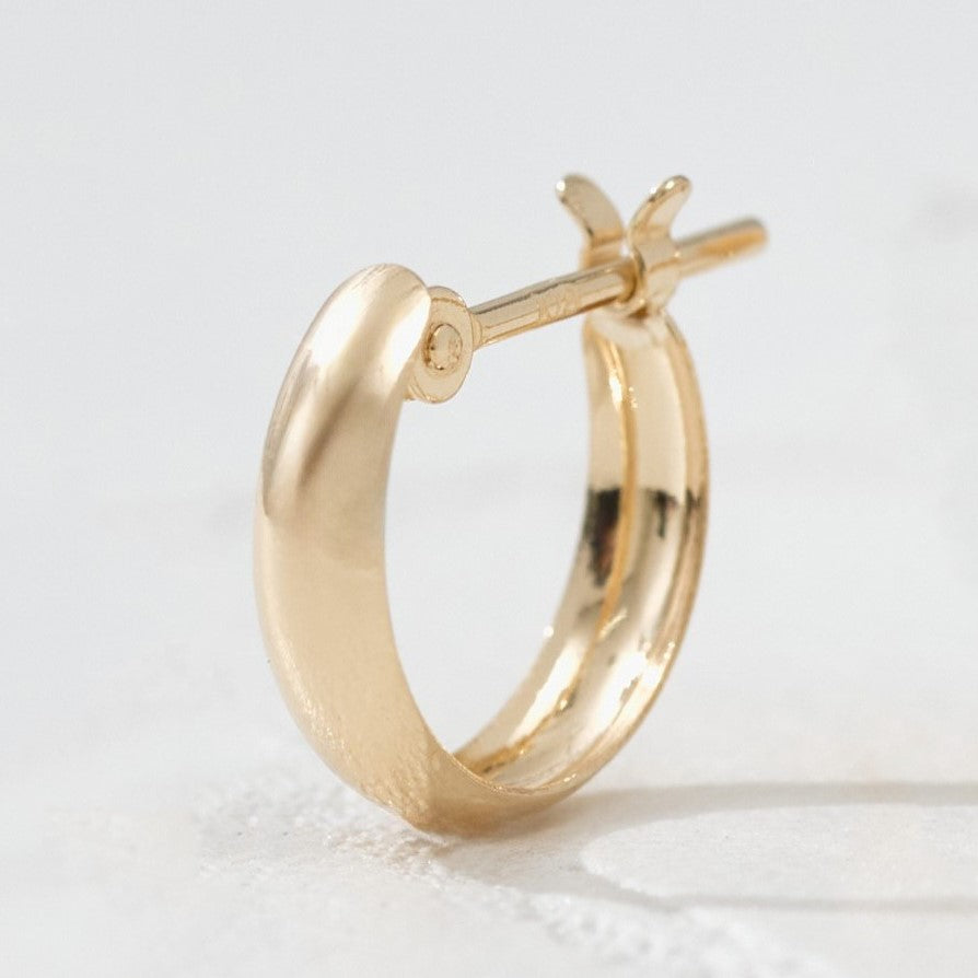 【片耳】K18 月甲 フープピアス(10×3)