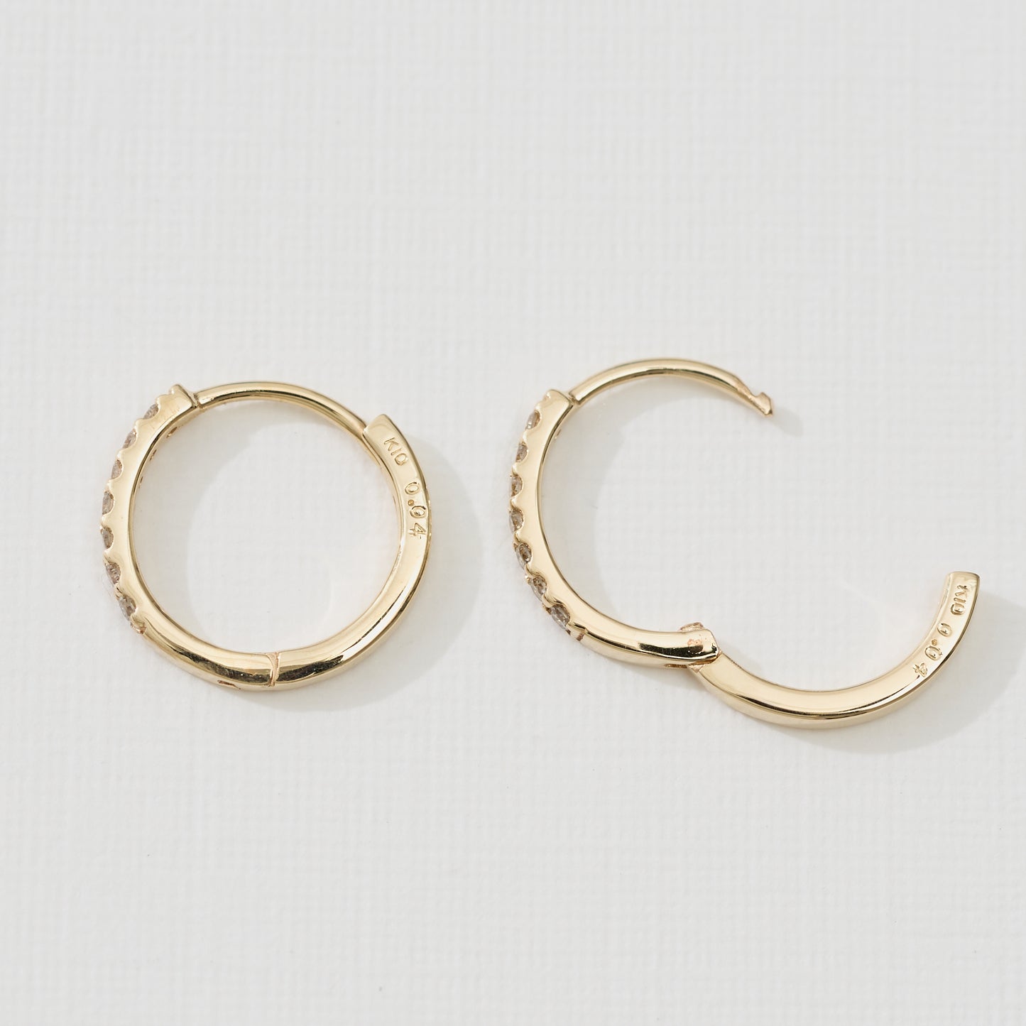 K10 ダイヤモンド 計0.08ct フープピアス