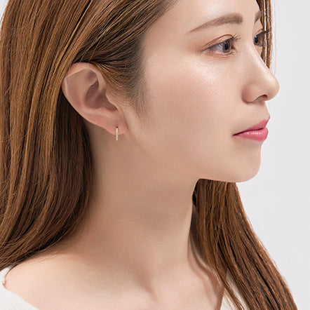 K10 ダイヤモンド 計0.08ct フープピアス