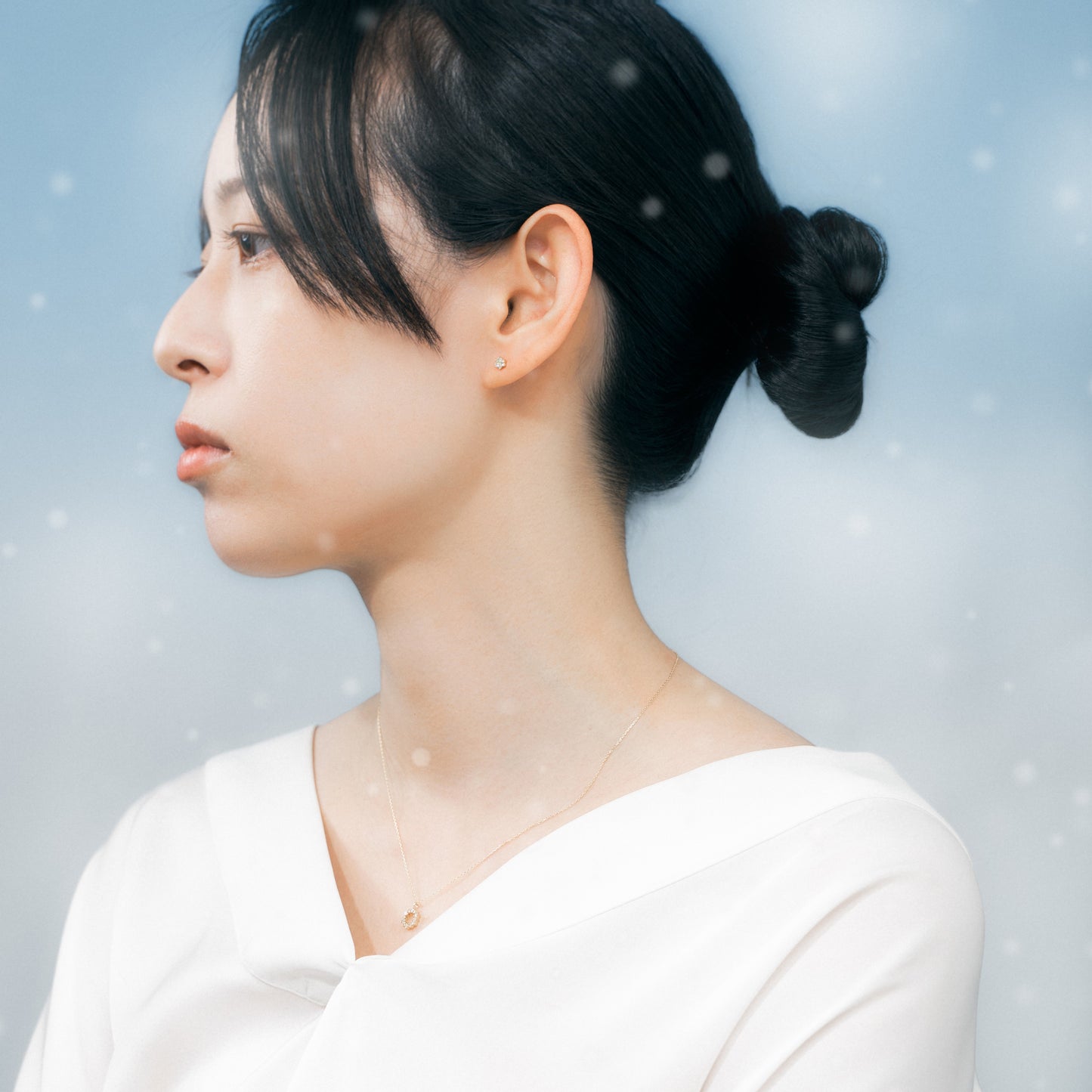 K10 ダイヤモンド 計0.08ct スノーフレーク モチーフピアス