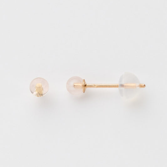 K10  ローズクォーツ スタッドピアス
