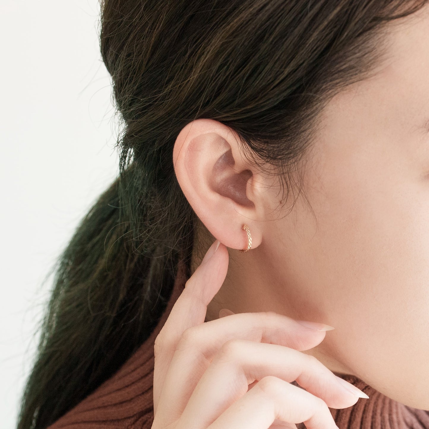 K10 ロープデザインフープピアス(02)