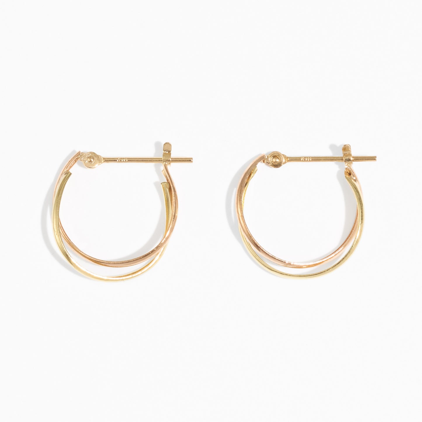 K18YG/PG コンビカラー フープピアス