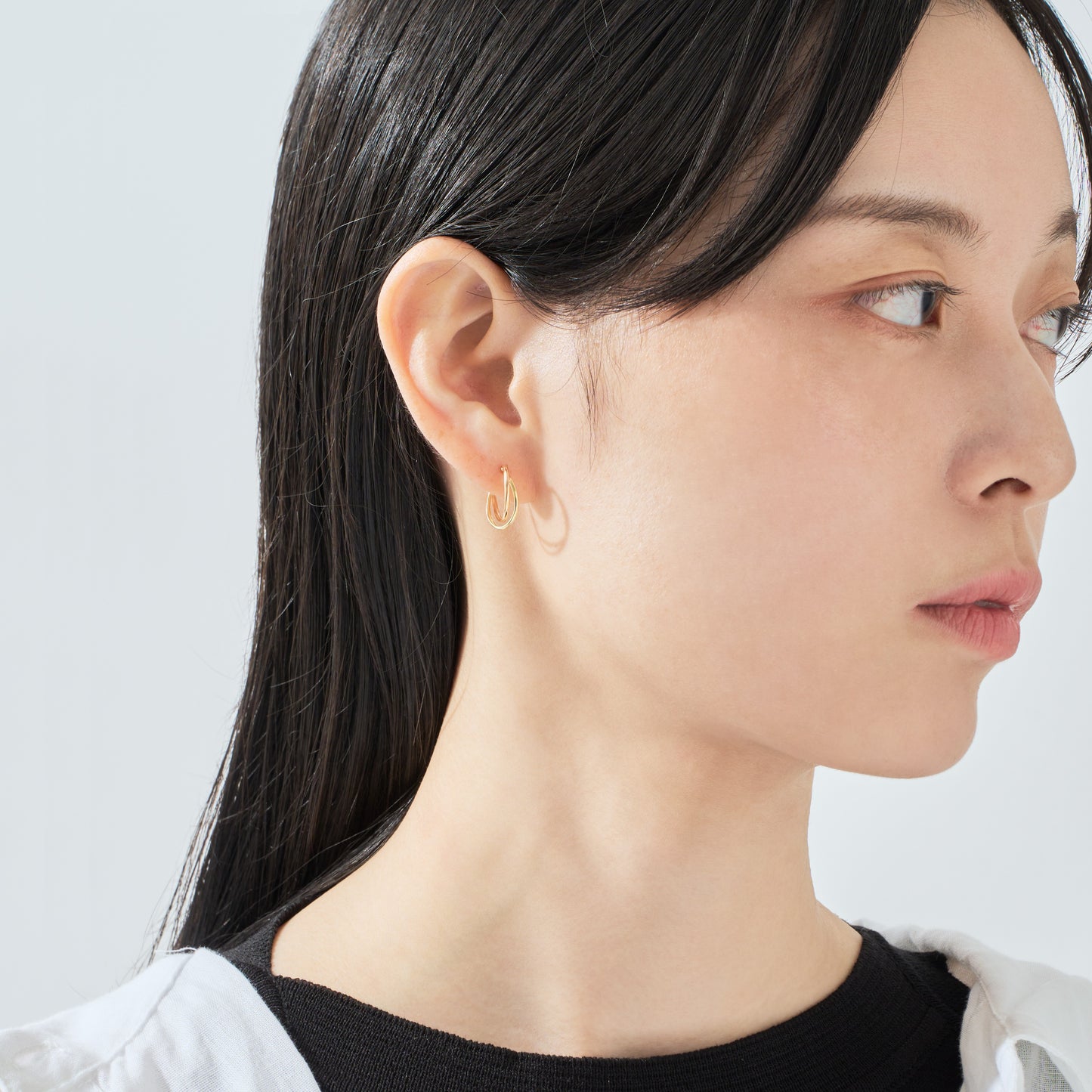 K18YG/PG コンビカラー フープピアス