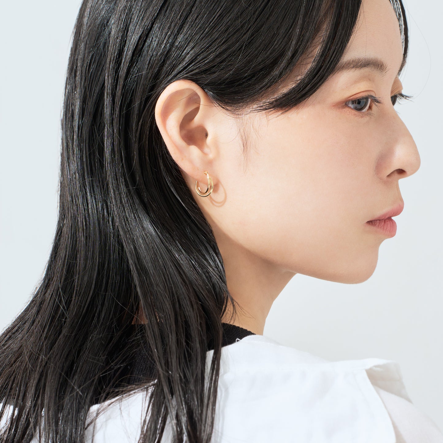 K18YG/PG コンビカラー フープピアス