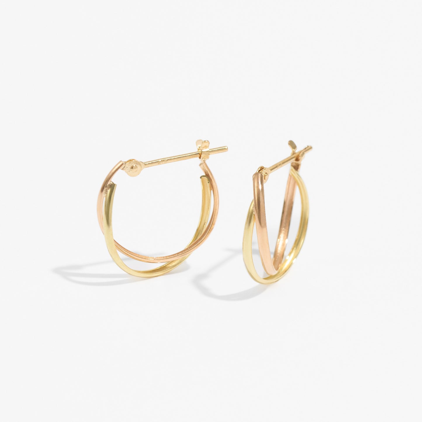 K18YG/PG コンビカラー フープピアス