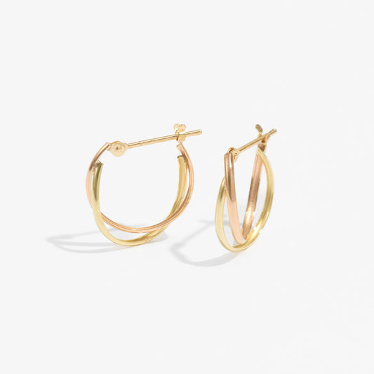 K18YG/PG コンビカラー フープピアス