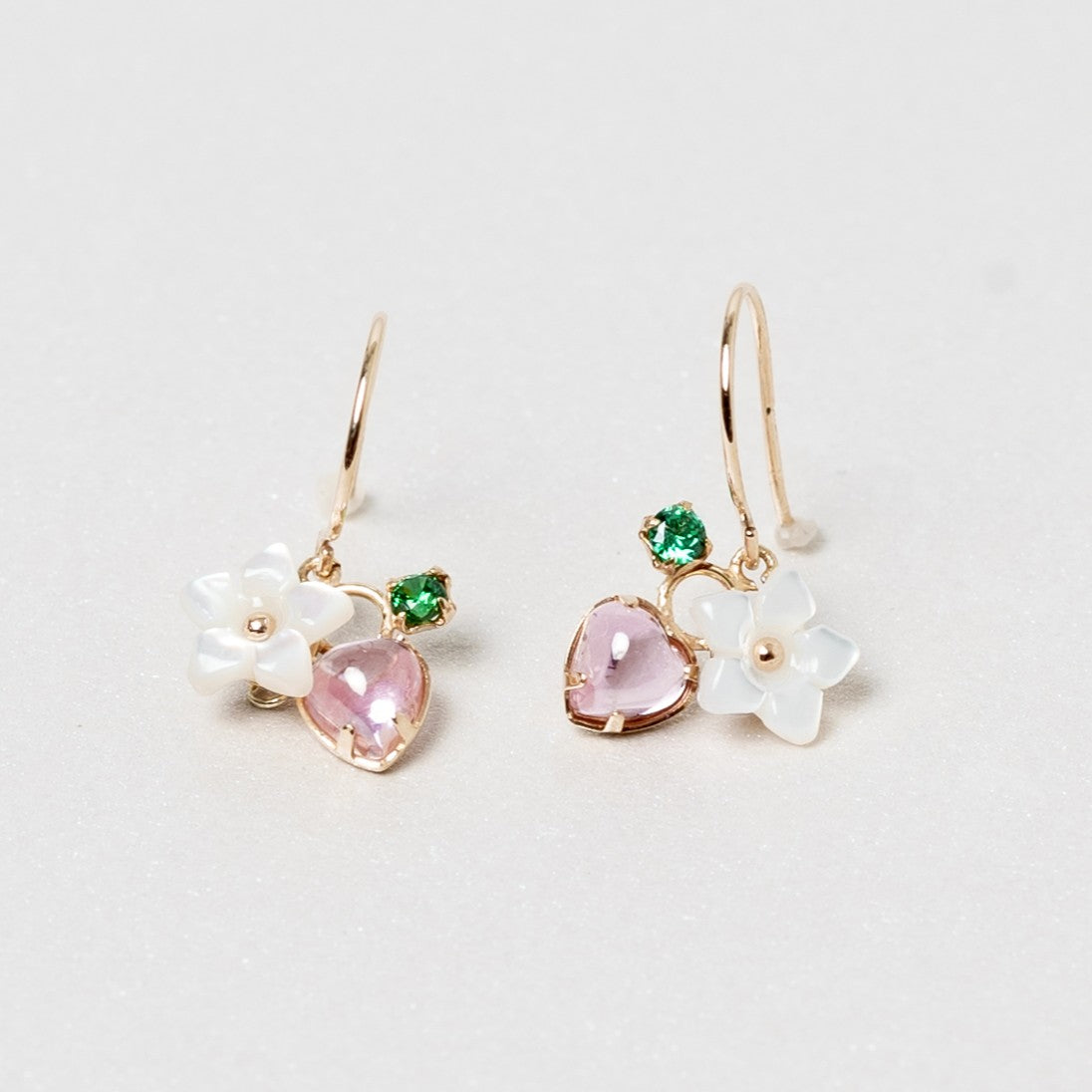 【数量限定】K10 フラワーモチーフピアス(02)