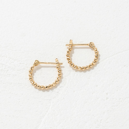 K18 ミラーボール フープ ピアス(02)