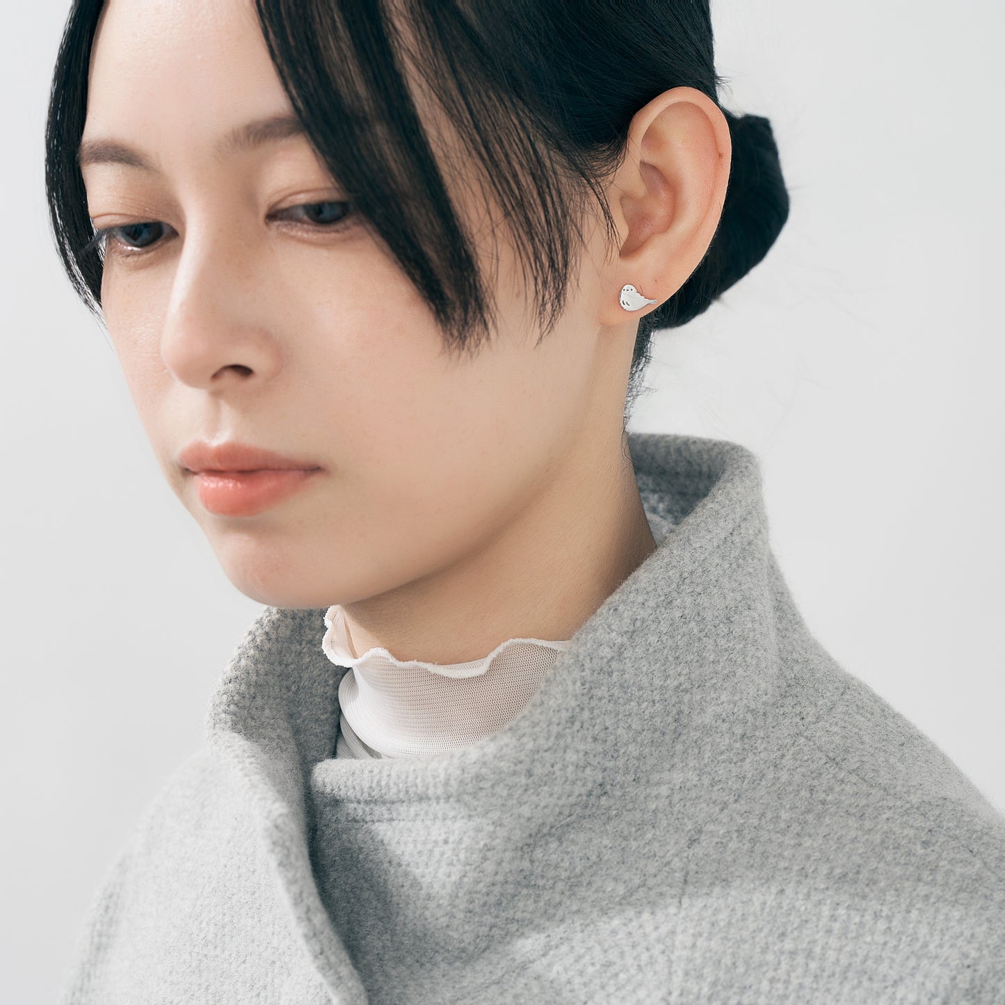 K10WG シマエナガ ピアス