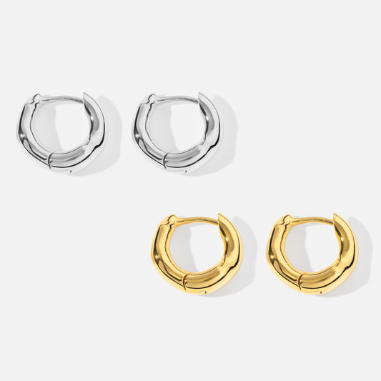 SV925 地金 デザイン フープピアス(05-W/Y)