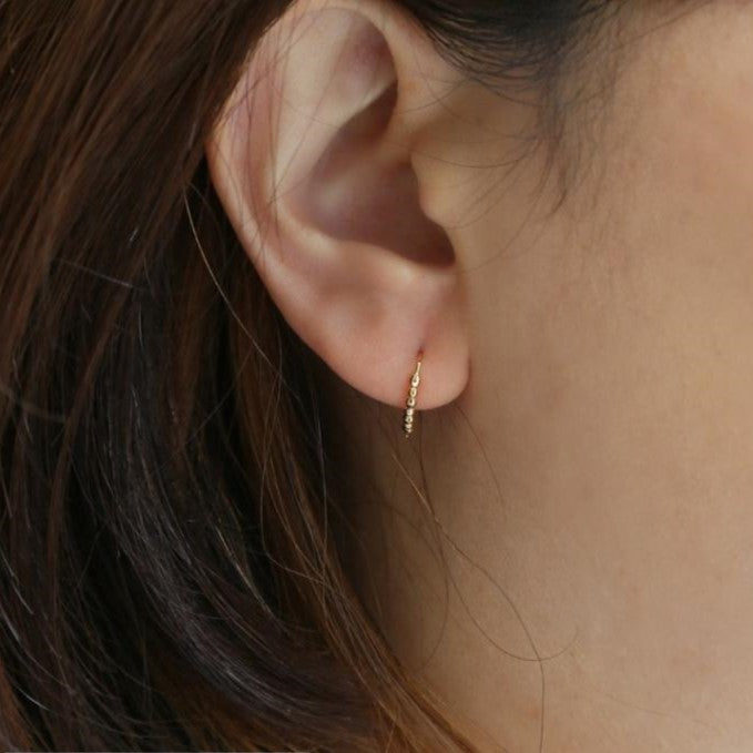 K18 ミラーボール フックピアス(01)