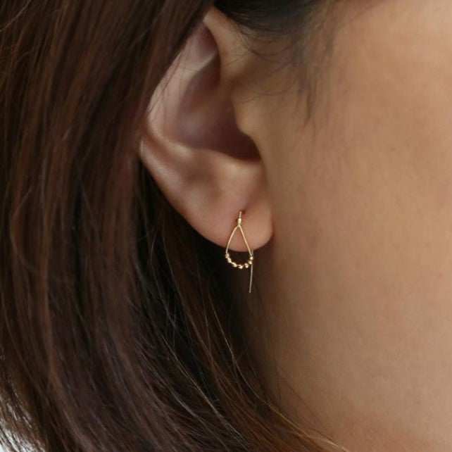 K18 ミラーボール フックピアス(02)