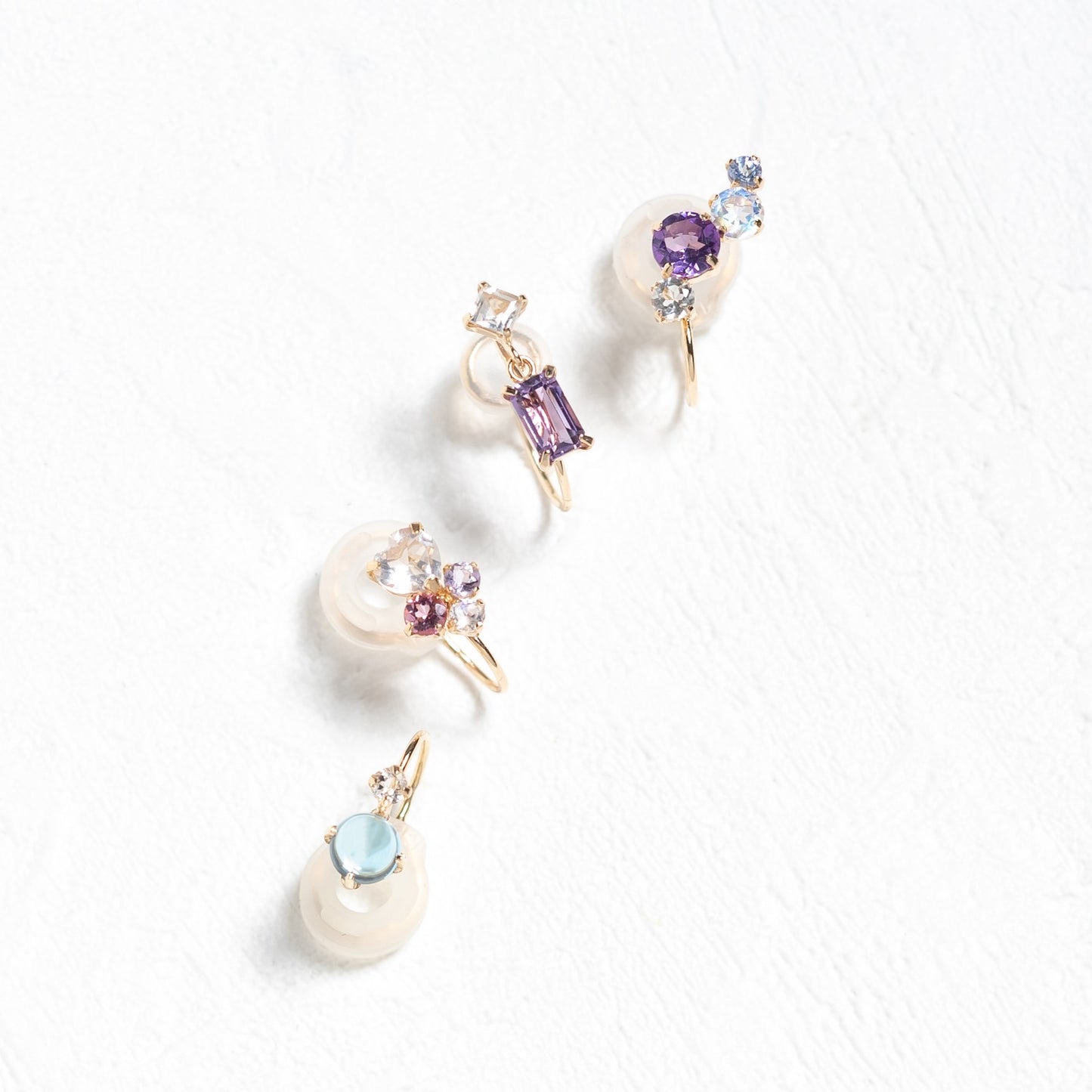 K10 カラーストーン イヤリング(B)