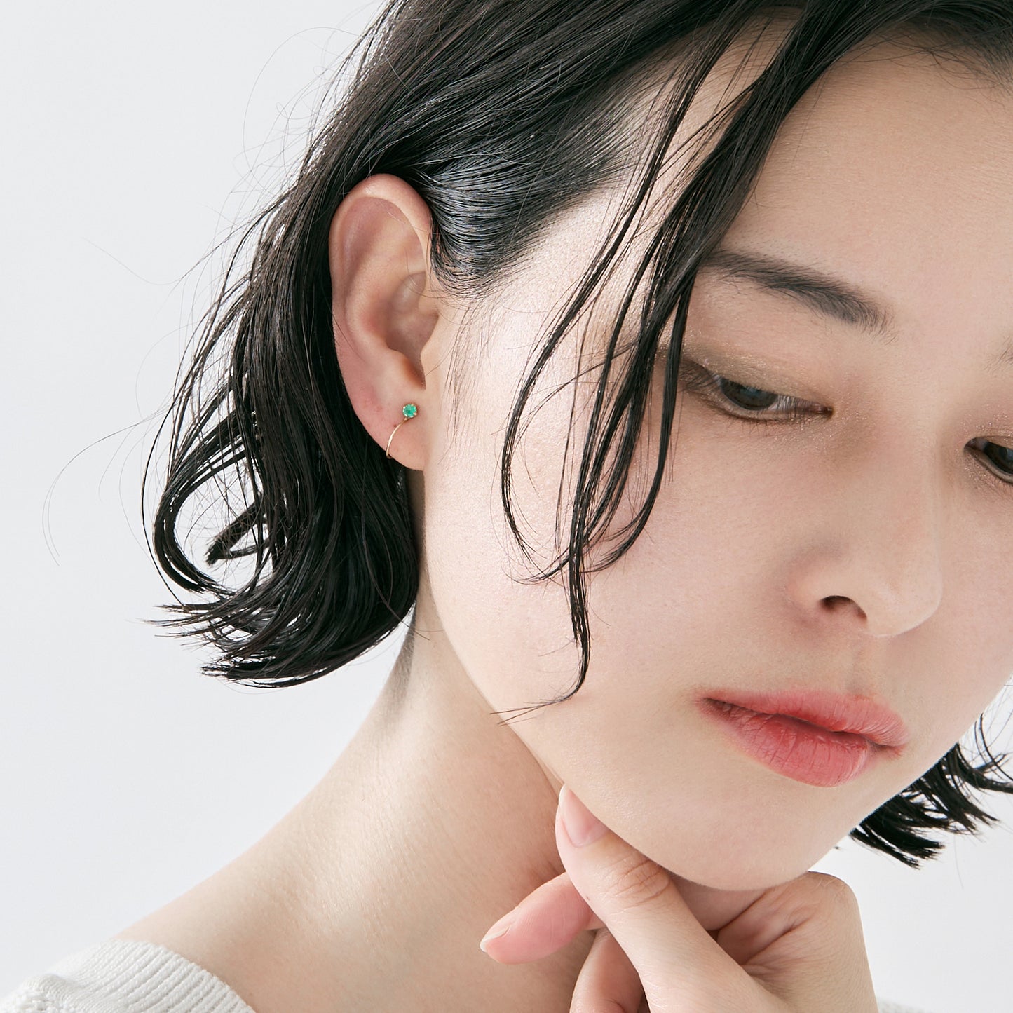 K10 誕生石 イヤリング(5月:エメラルド)