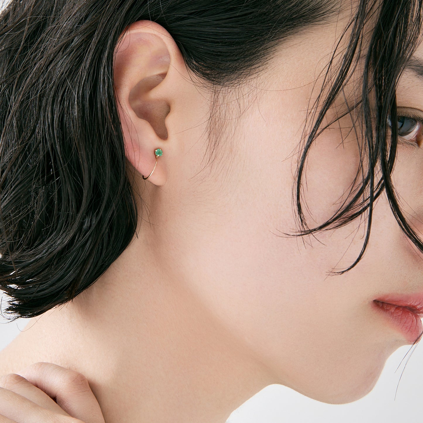 K10 誕生石 イヤリング(5月:エメラルド)