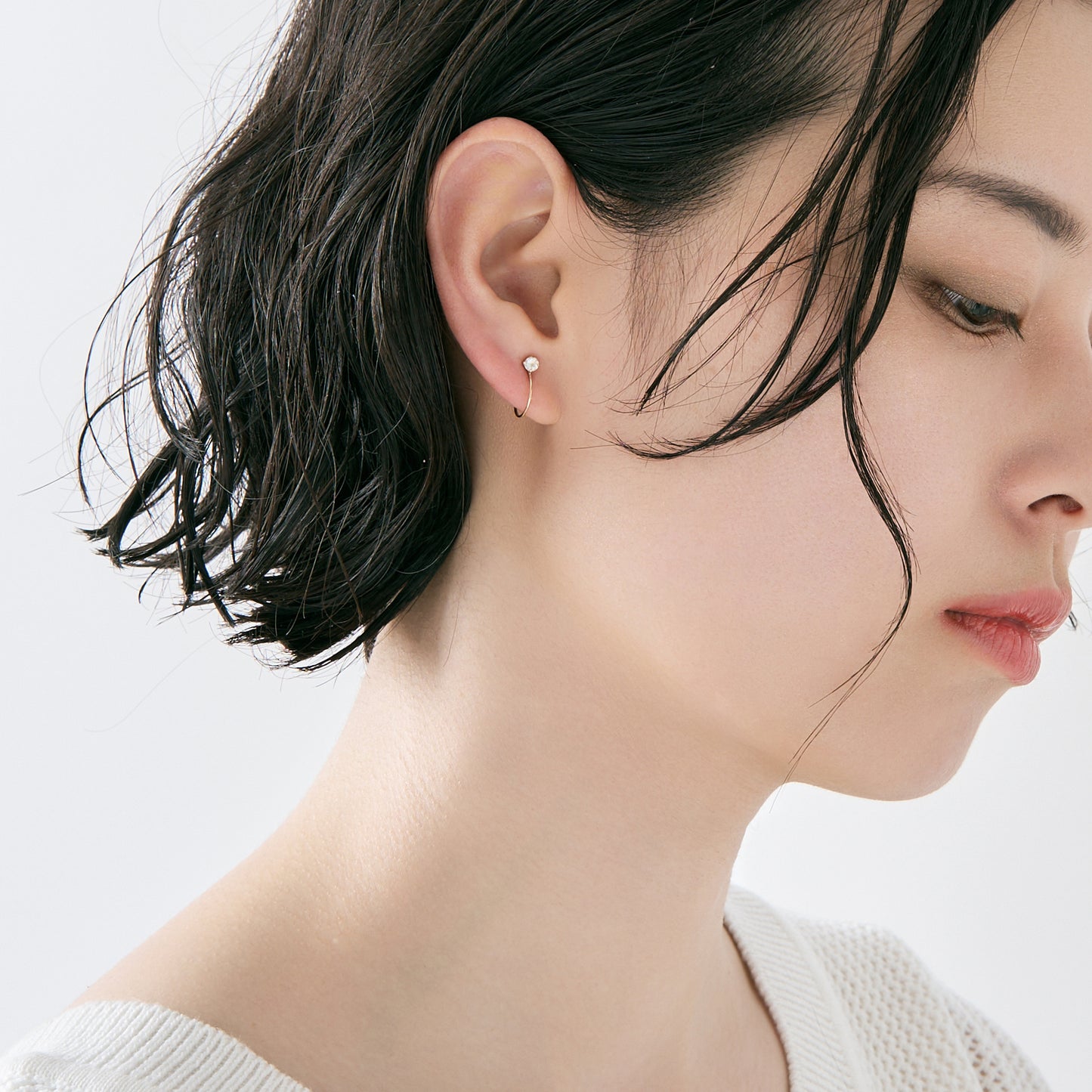 K10 誕生石 イヤリング(6月:ムーンストーン)