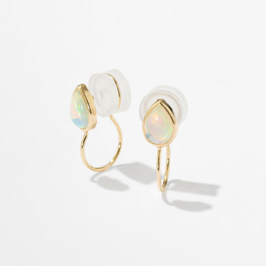 K10 オパール イヤリング(ツユ)-(YG/WG)