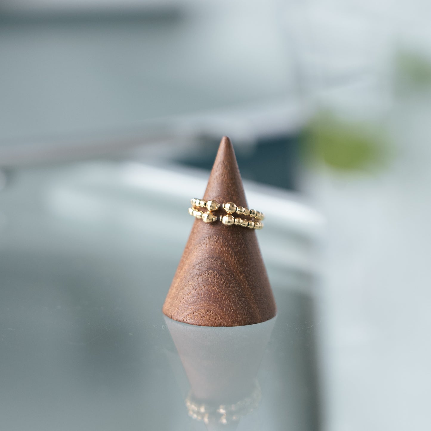 K18 ミラーボール イヤーカフ(2連)