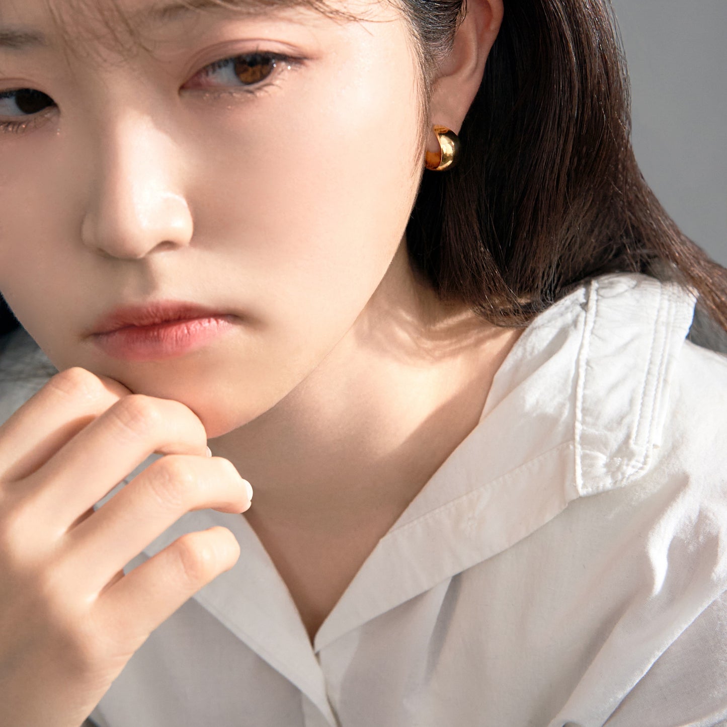 K18 フープ イヤリング