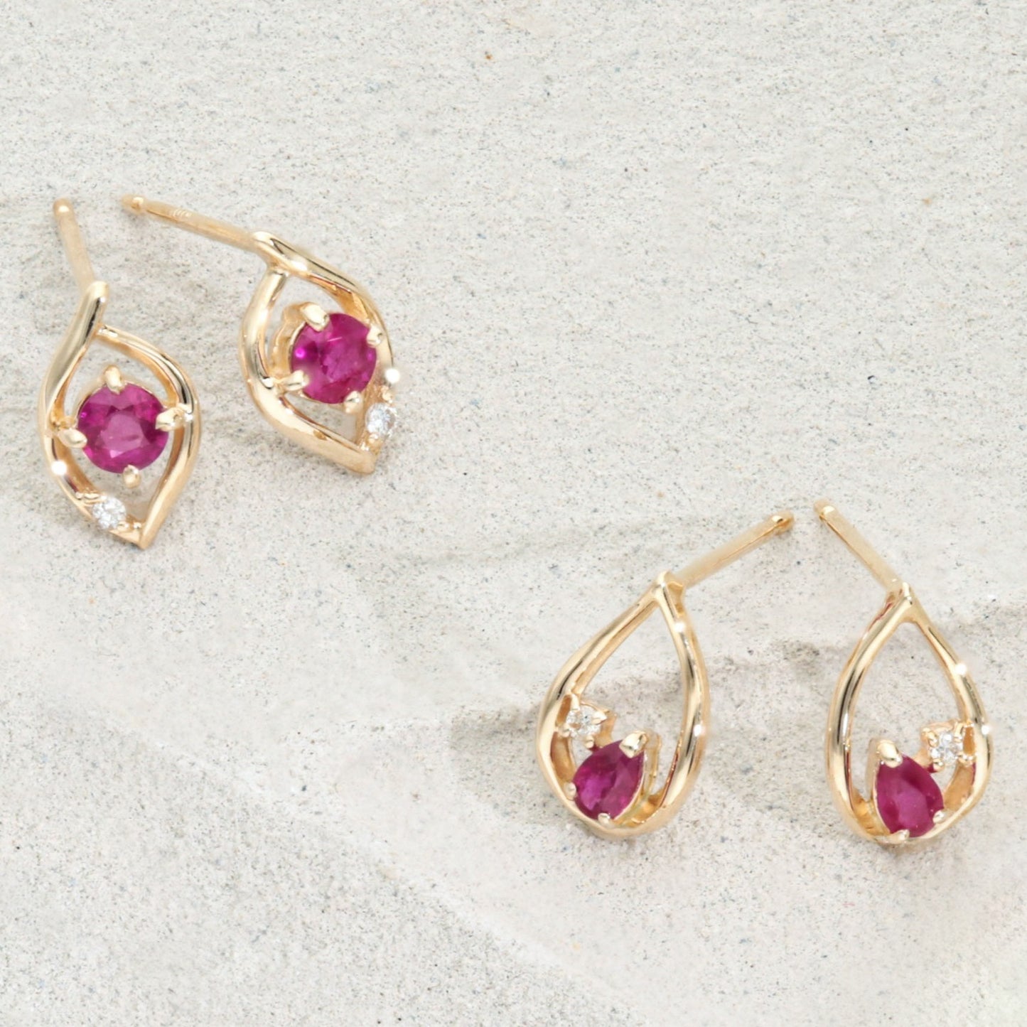 K10 ルビー ピアス(マーキス)