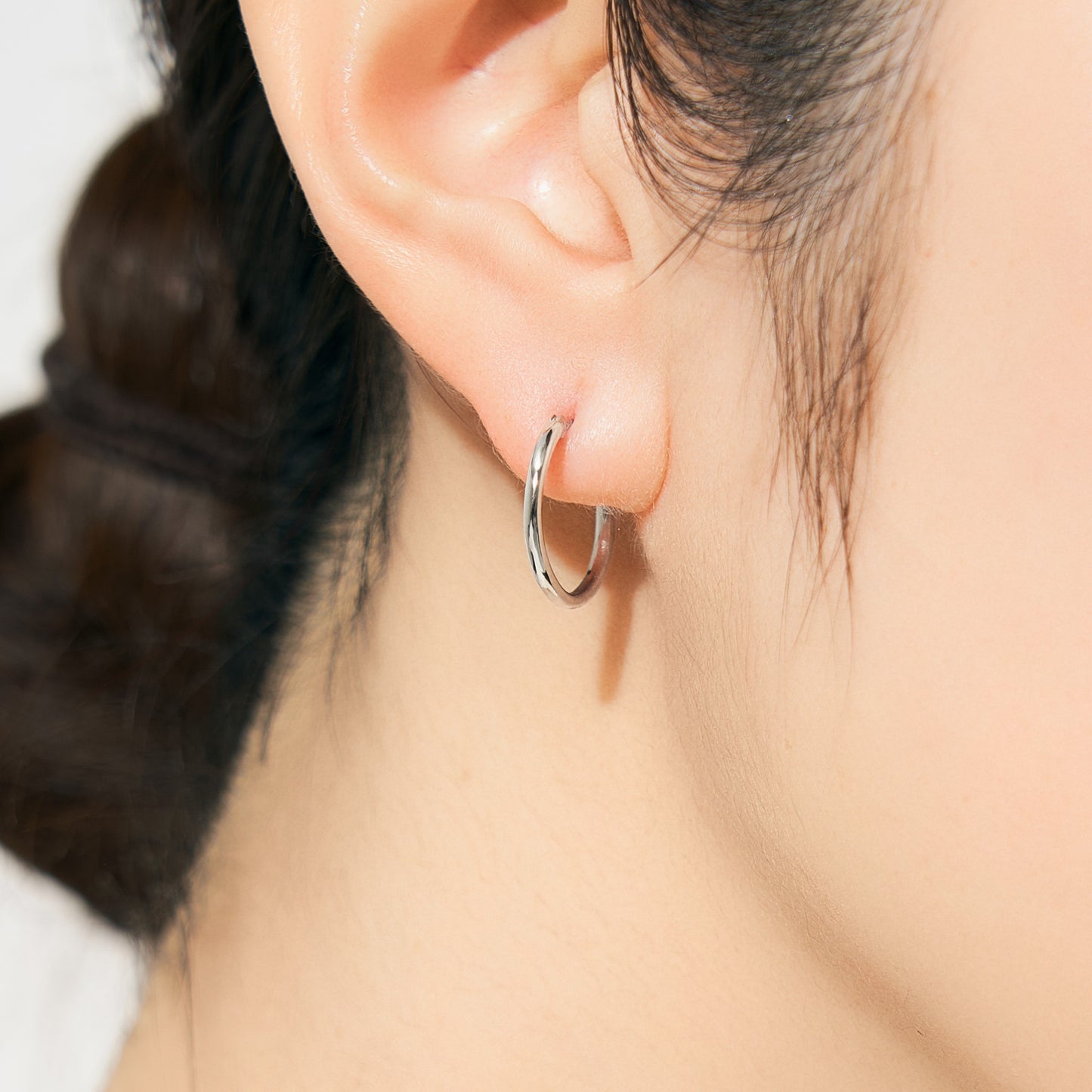 Pt900 シンプル フープピアス