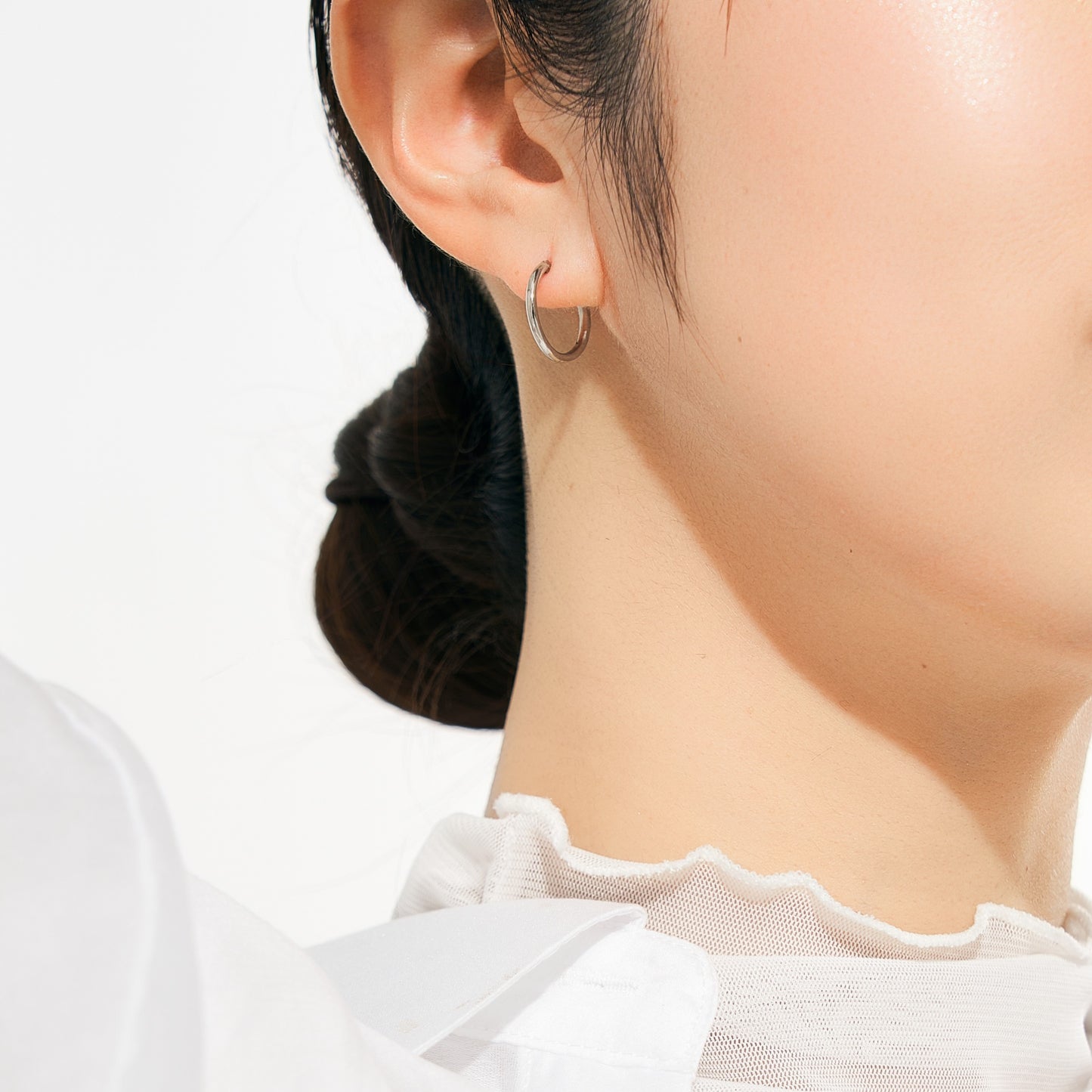 Pt900 シンプル フープピアス