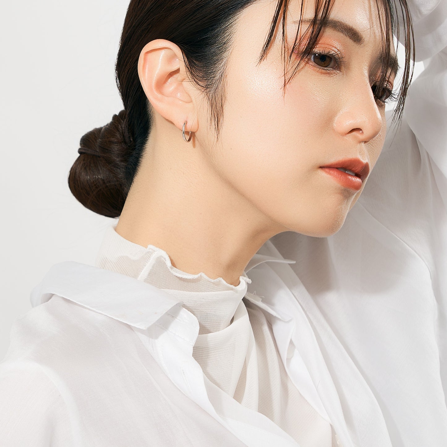 Pt900 シンプル フープピアス