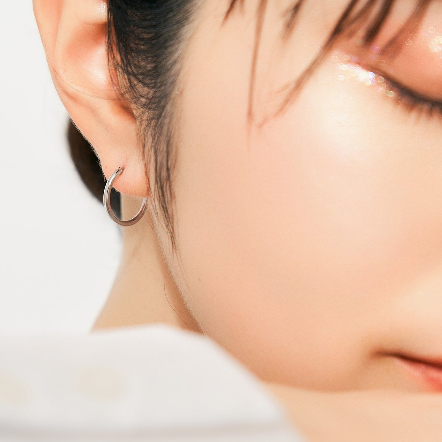 Pt900 シンプル フープピアス