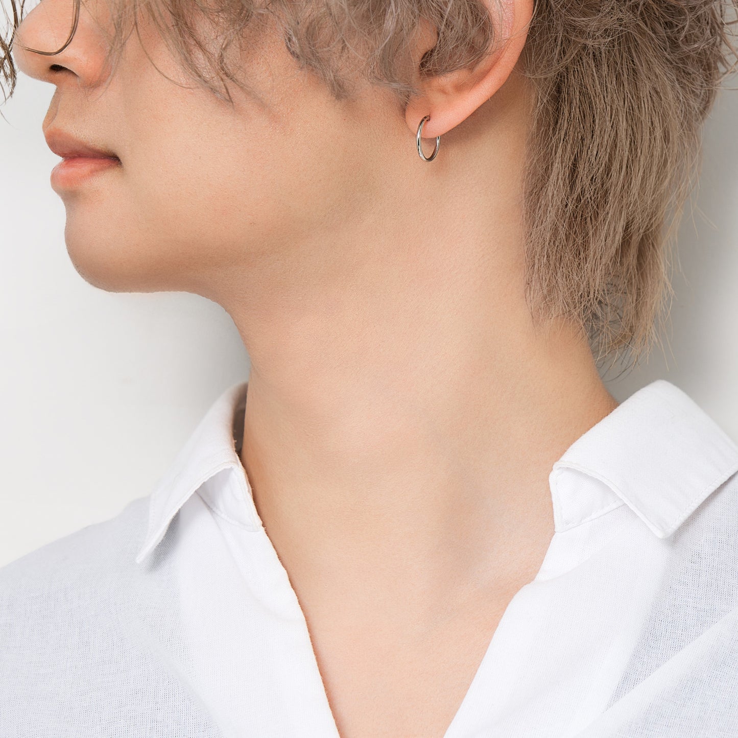 Pt900 シンプル フープピアス