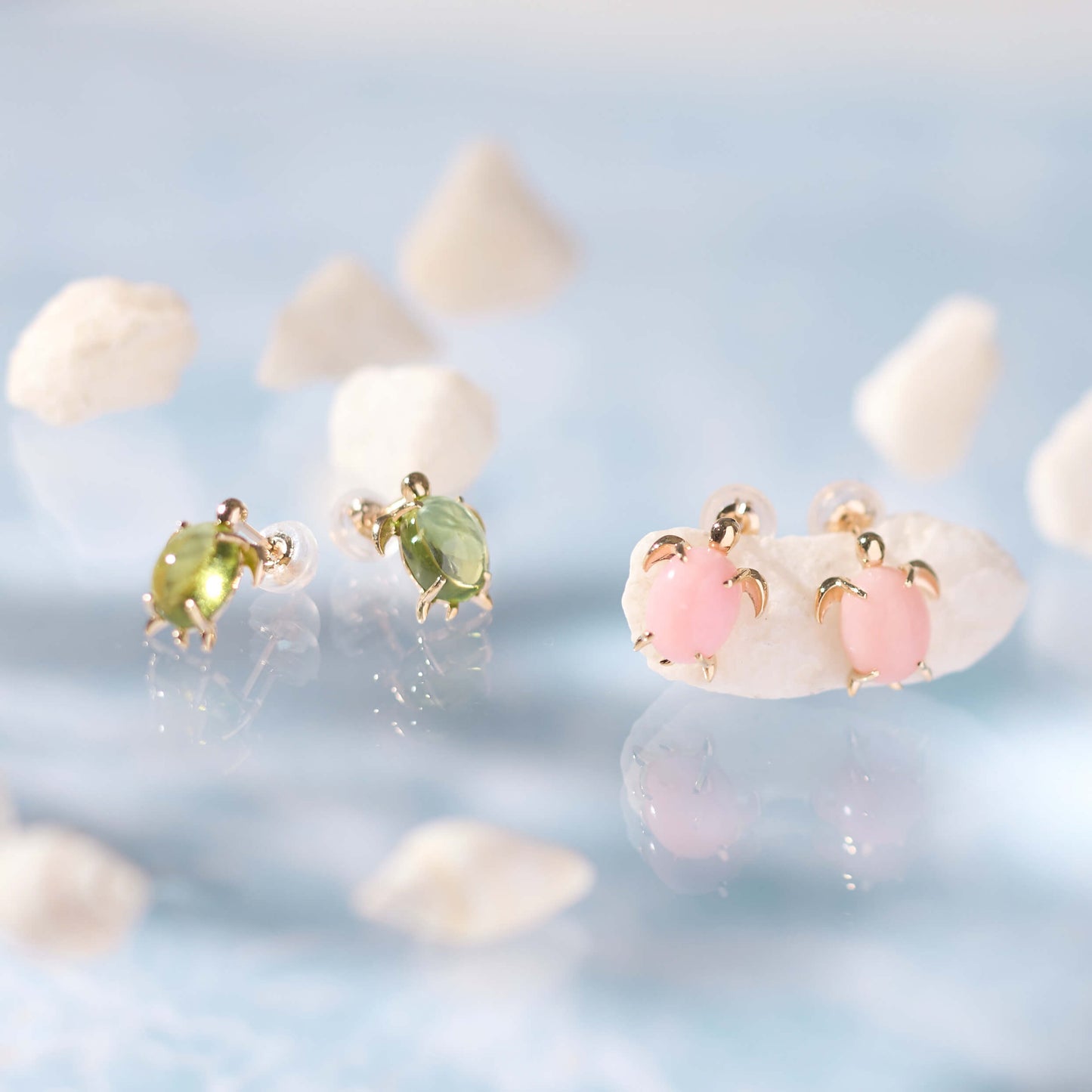 K10 カメ スタッドピアス(ピンク)