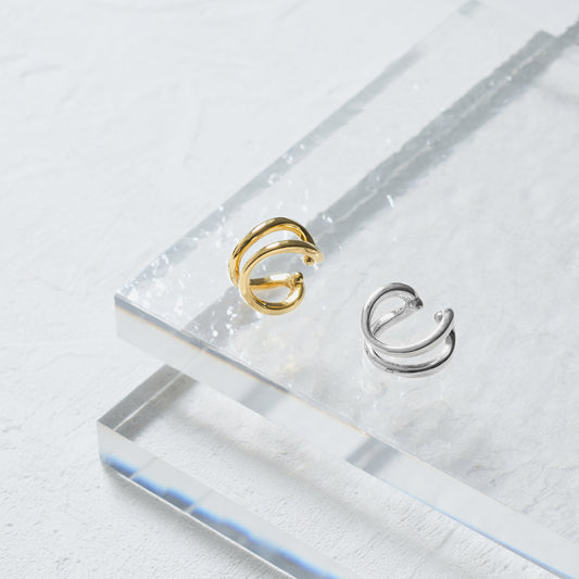 SV925  ダブルライン シンプル イヤーカフ(W/Y)