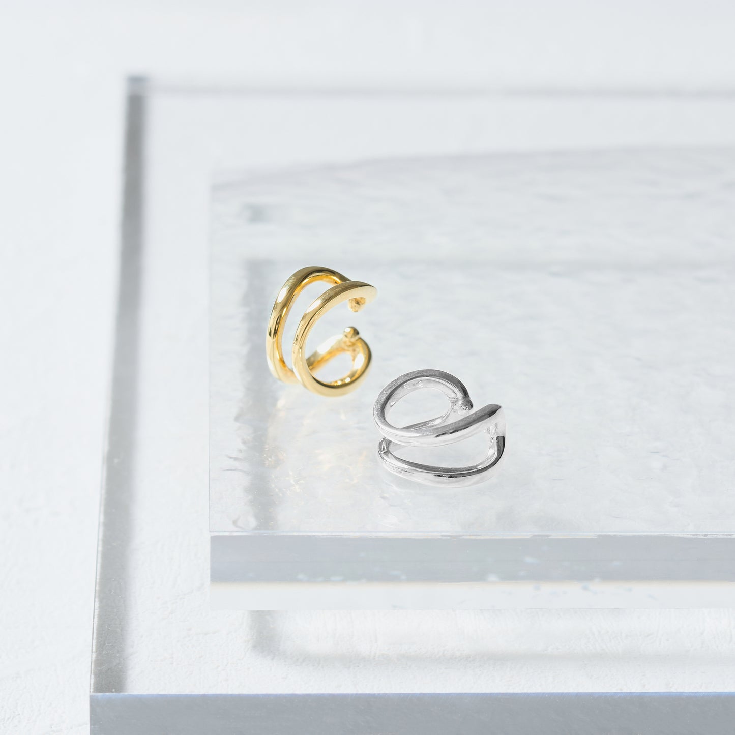 SV925 ダブルライン シンプル イヤーカフ(W/Y)