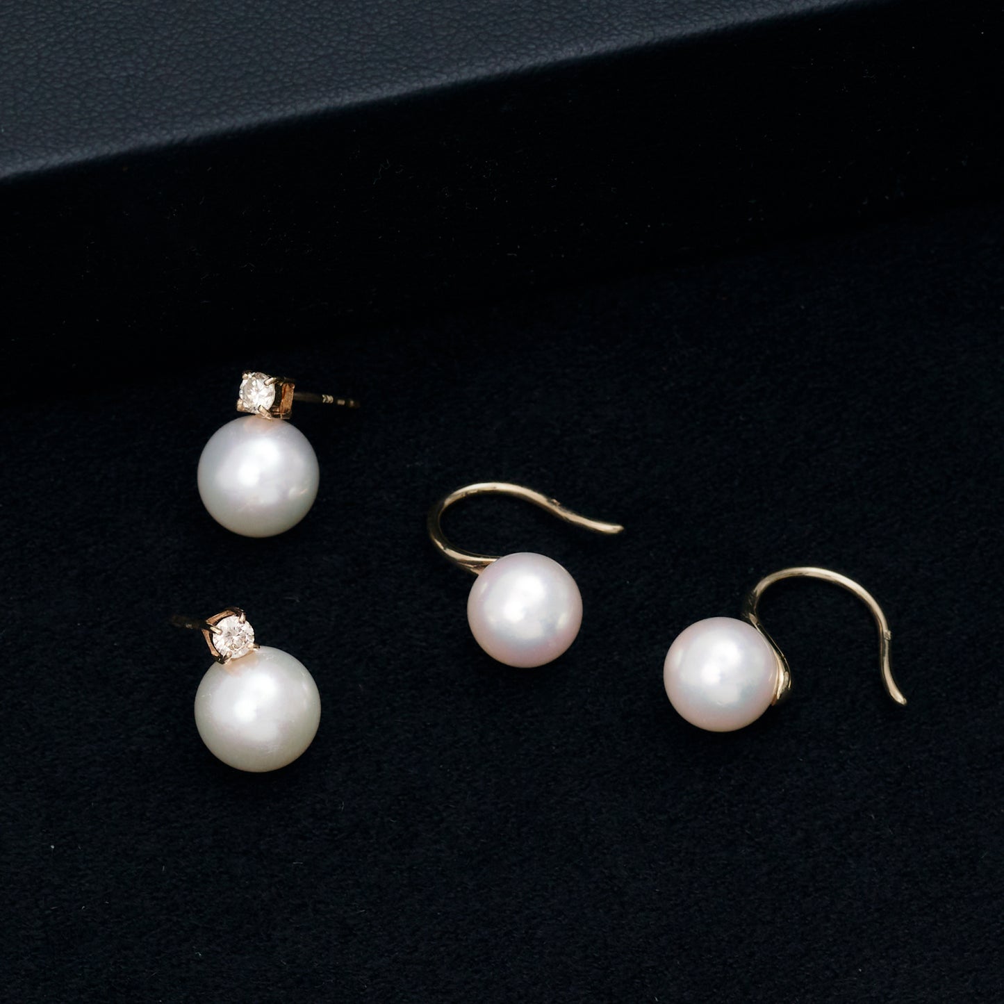 K10 アコヤパール ダイヤモンド 計0.16ct スタッドピアス