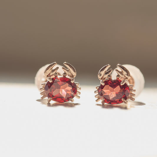 K10PG カニ スタッドピアス(レッド)